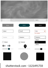 Light Gray vector wireframe kit with galaxy stars. Modern Style guide with colorful gradient sky in its header. Modern template for your landing page.