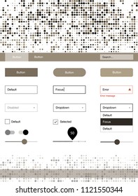 Light Gray vector wireframe kit with dots. Beautiful ui ux kit with colorful dots in its header. Simple colorful design for websites.
