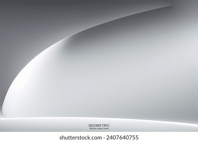 Light Gray Wave Background, Abstract geometric background with liquid shapes. Vector illustration.