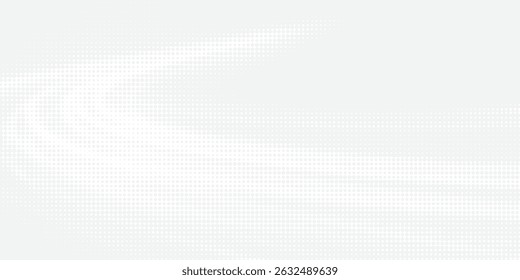 Light gray wavy background with pattern of dots. Abstract banner
