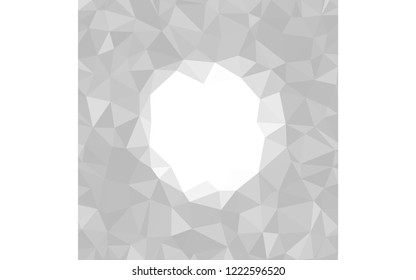 Light Gray, White circle  triangular low poly, Mosaic pattern Background, Vector illustration graphic, Creative Origami style with gradient