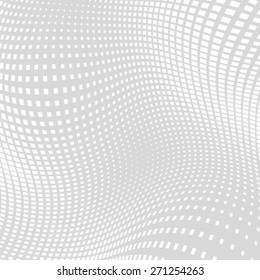 Light Gray White Distort Halftone Square Background, vector illustration
