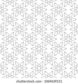 Light gray and white floral ornament. Seamless pattern for textile and wallpapers