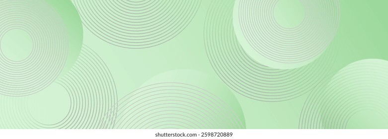 Light green abstract background with concentric circular patterns, creating a futuristic and modern design. Great for technology, business, and innovation concepts.