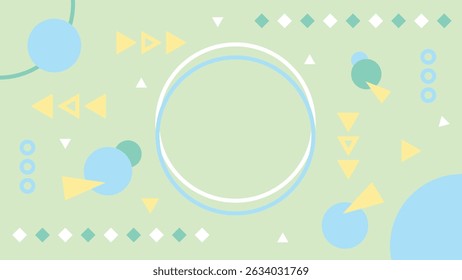 Light green abstract background with gentle circles, triangles, and subtle geometric shapes. Great for baby products, blogs, or calm visuals.