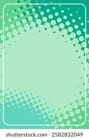 A light green abstract background with a halftone dot pattern and featuring a blank white frame or border in the middle, creating a clean and modern design with a subtle texture.