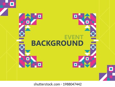 Light green abstract background with squares and triangles colorful pattern for art performances, sports competitions, and other events.