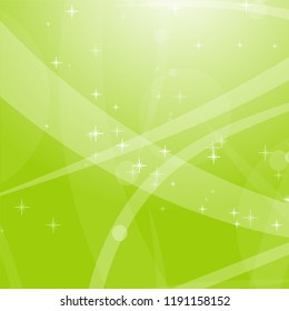 Light green abstract background with stars, circles and stripes. Flat vector illustration