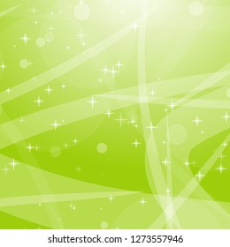 Light green abstract background with stars, circles and stripes. Flat vector illustration