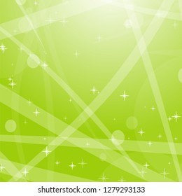 Light green abstract background with stars, circles and stripes. Flat vector illustration
