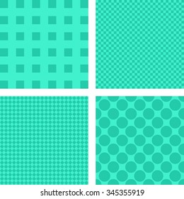 Light green abstract geometric shape wallpaper design set 