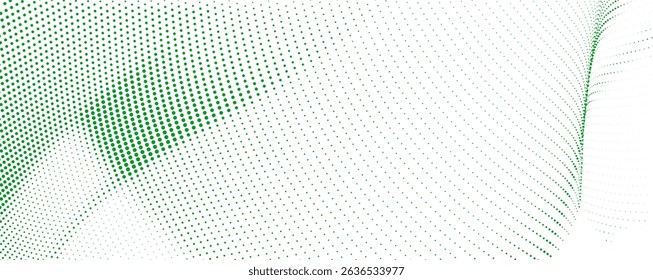 Fondo de patrón de onda de punto de semitono Abstractas verde claro para Diseños digitales modernos y orgánicos
