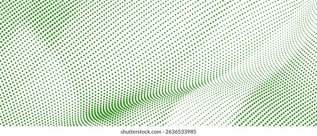 Fondo de patrón de onda de punto de semitono Abstractas verde claro para Diseños digitales modernos y orgánicos