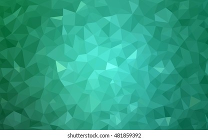 Light green abstract mosaic background. Triangular geometric sample with gradient.  The best triangular design for your business.