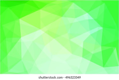 Light green abstract mosaic background. Shining colored illustration in a brand-new style. Triangular pattern for your business design.