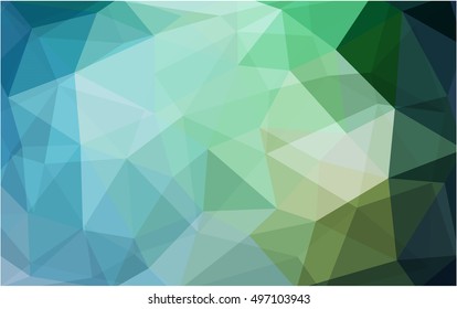 Light green abstract mosaic background. Geometric illustration in Origami style with gradient.  Triangular pattern for your business design.