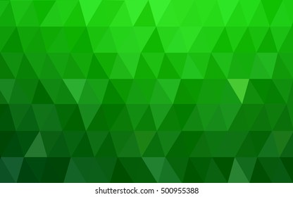 Light green abstract mosaic pattern. Triangular geometric sample with gradient.  Triangular pattern for your business design.