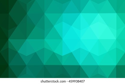 Light green abstract mosaic template. Shining illustration, which consist of triangles. The template can be used as a background for cell phones.