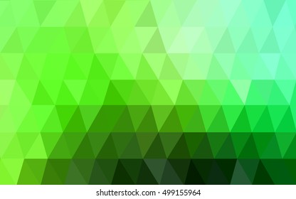 Light green abstract mosaic template. Triangular geometric sample with gradient.  The completely new template can be used for your brand book.