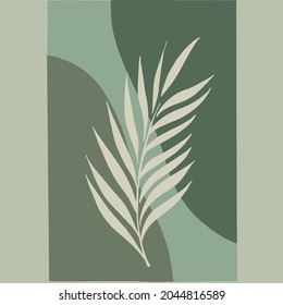 diseño de impresión de hojas de palma abstractas de color verde claro