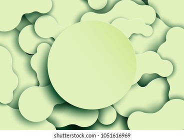 Light green abstract paper layer carving background.Paper art style of nature concept cover design for business flyers template,book covers and material design.Vector illustration.