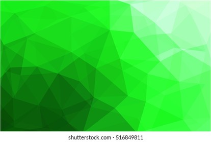 Light green abstract polygonal background. Geometric illustration in Origami style with gradient.  The best triangular design for your business.