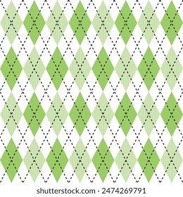 Motif argyle vert clair. Argyle  motif de Image vectorielle. Motif argyle. Motif géométrique harmonieux de vêtements, papier à envelopper, arrière-plan, arrière-plan, carte cadeau, pull.