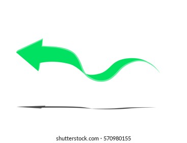 Light green arrow on a white background