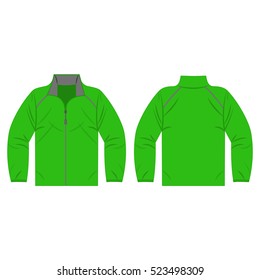 Light green autumn, spring jacket isolated vector front and back for promotion advertising