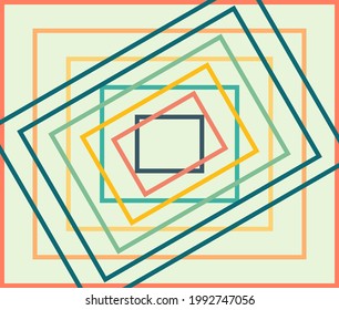 Light green background with color squares and retangues giving movement to the image. Geometric colorful vector background.