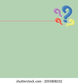 A light green background and a colorful question mark vector image illustration