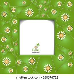 Light green background decorated with white flowers