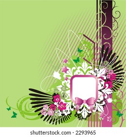 light green background with frame