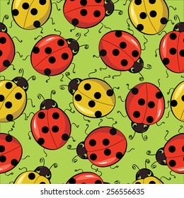 light green background with ladybugs
