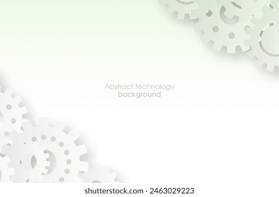 Light green background with a layered design of gears creating a sense of technological evolution and modernity. Vector illustration.
