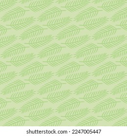 Light green background with leaves. Decorative seamless pattern for wrapping paper, wallpaper, textile, greeting cards and invitations.