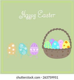 a light green background with some eggs and text