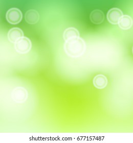 Light Green Background Vector. Bokeh Background With Vintage Filter.