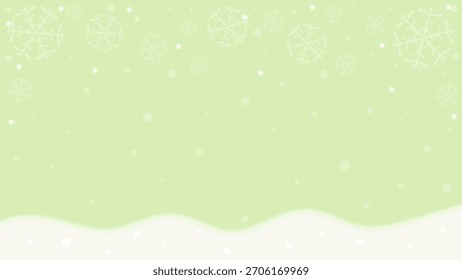 Light Green Background Wallpaper Decorated With Sparkling Snowflakes In Winter Season