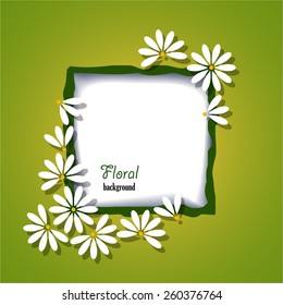 Light green background with white flowers