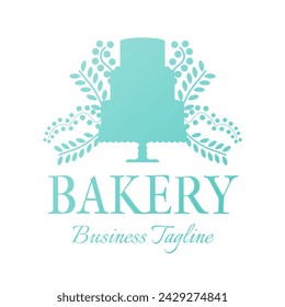 Hellgrüne Bäckerei und Kuchen Schönes Logo-Design