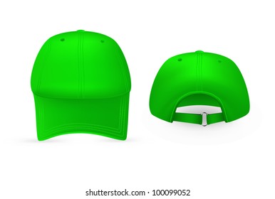 Light green baseball cap template. Mesh & gradients only.