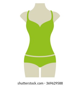 Light Green Bikini Summer Vector Icon Button