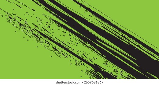 light green black brush wrap car sticker pattern abstract banner sporty lines black light green color combination grunge brush pattern racing motorsport design, eps 10, modern.
