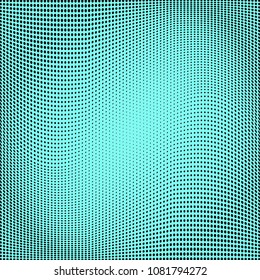 Light green black halftone pattern. Gradient polka dots background. Modern vector illustration. Abstract curves. Points backdrop. Dotted spotted pattern. Monochrome template for web design