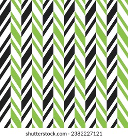 Light green and black herringbone pattern. Herringbone vector pattern. Seamless geometric pattern for clothing, wrapping paper, backdrop, background, gift card.