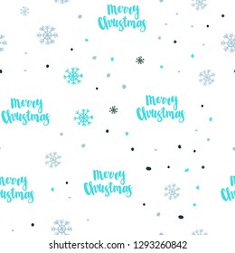 Light Green, Blue vector seamless texture with colored snowflakes. Modern geometrical abstract illustration with snowflakes. Pattern for design of fabric, wallpapers.
