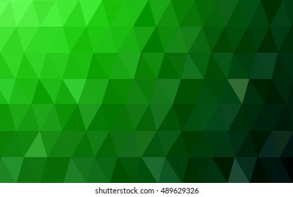 Light green blurry triangle background. Geometric illustration in Origami style with gradient.  The textured pattern can be used for background.