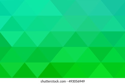 Light green blurry triangle background. Creative illustration in halftone style with gradient. Brand-new design for your business.