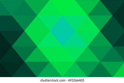 Light green blurry triangle template. Colorful illustration in abstract style with gradient. Triangular pattern for your business design.